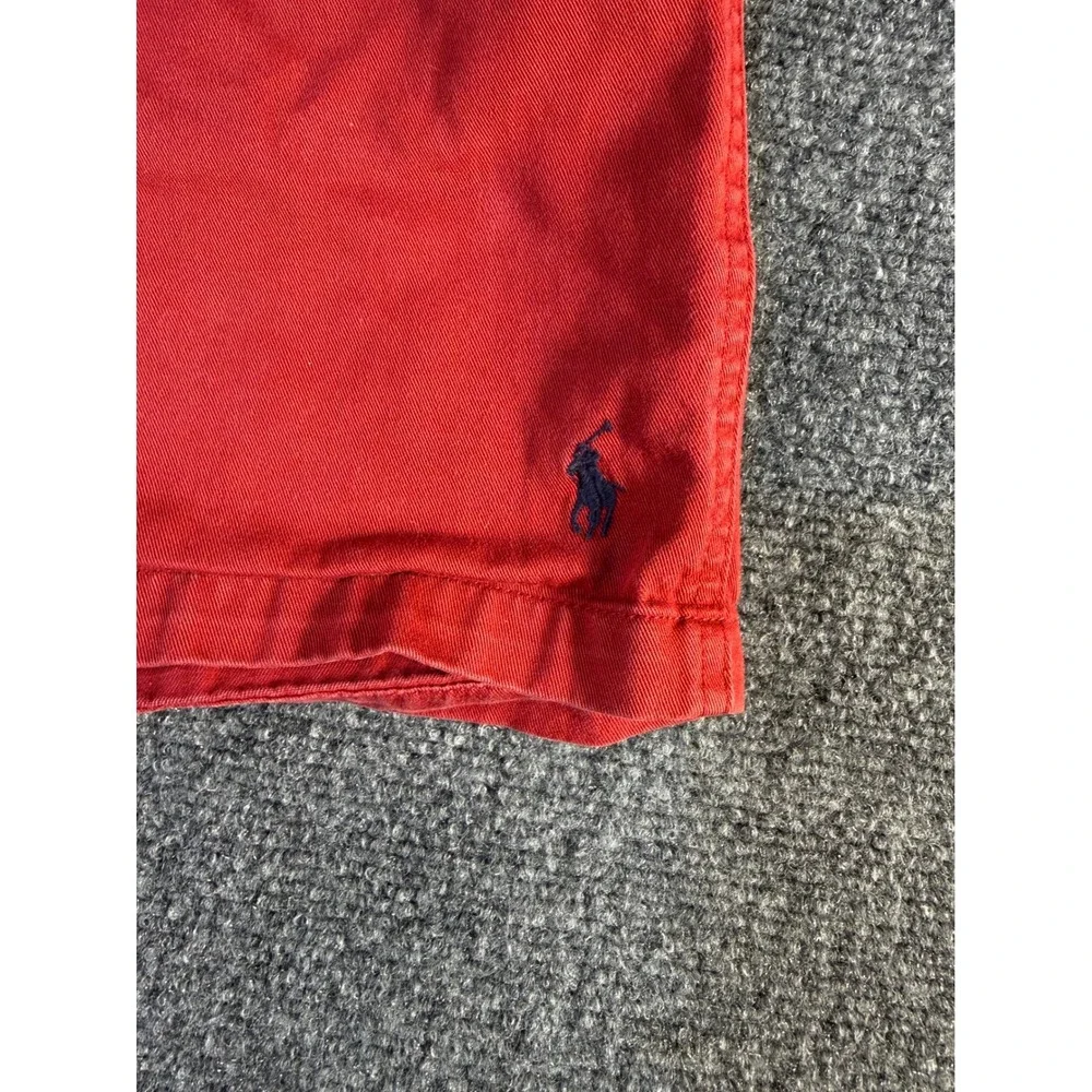Polo Ralph Lauren Mens XXL Red Elastic Waist Cotton Chino Shorts Drawstring